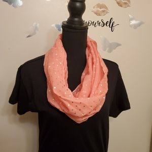4/$30🌟Peach & Gold Candie's Infinity Scarf